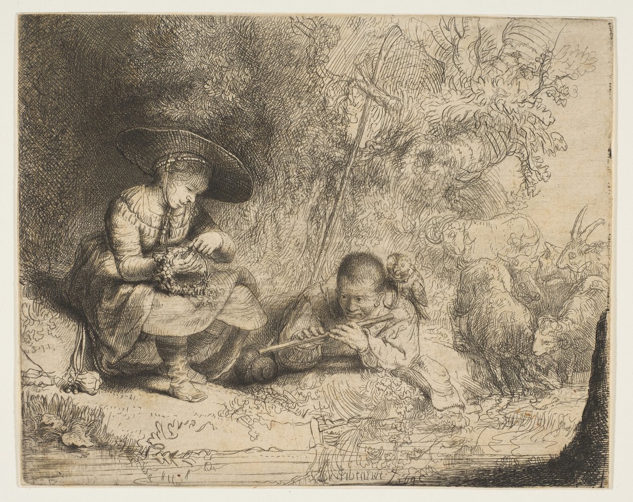 A furulyás, 1642. alkotó: Rembrandt van Rijn