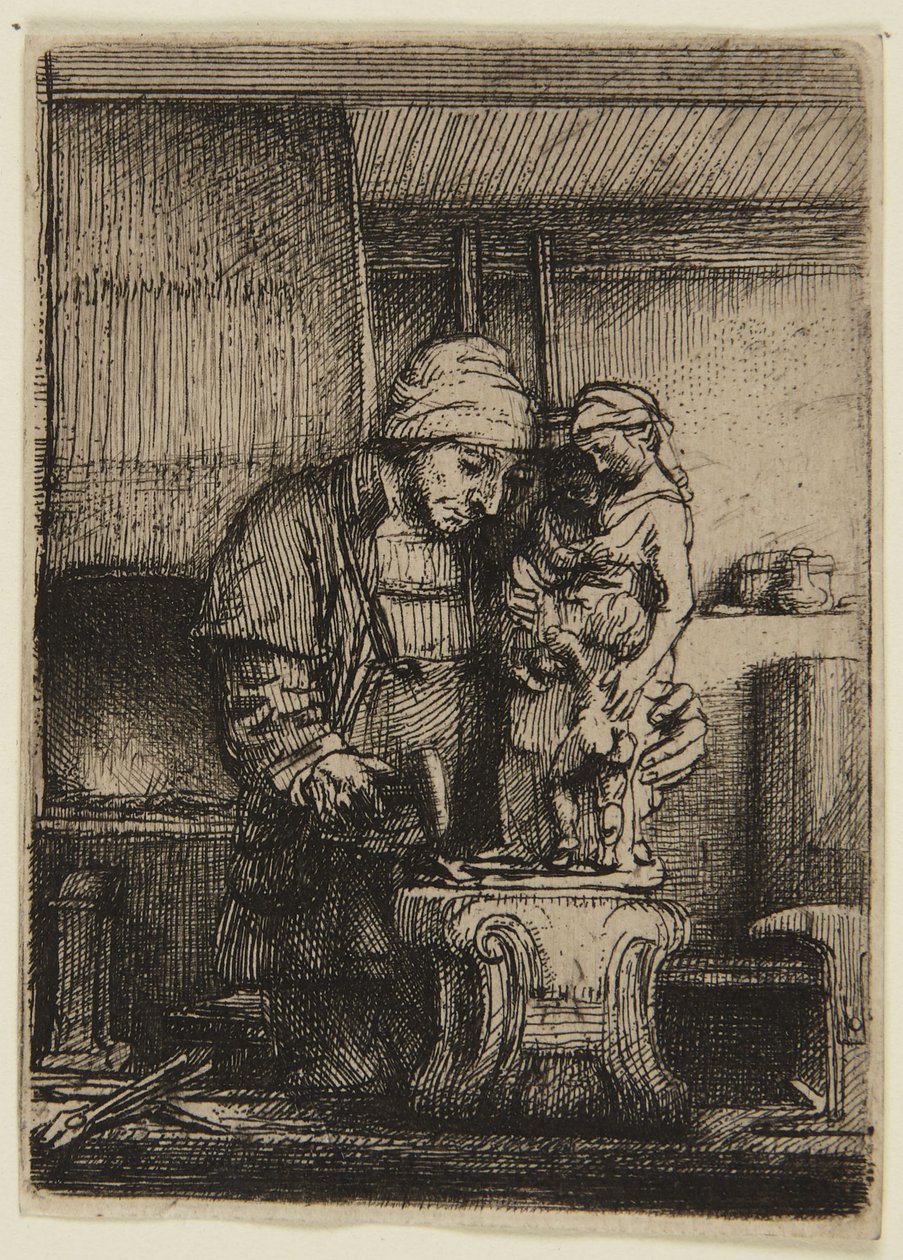 Az aranyműves  (Hind 285, I. változat) alkotó: Rembrandt van Rijn
