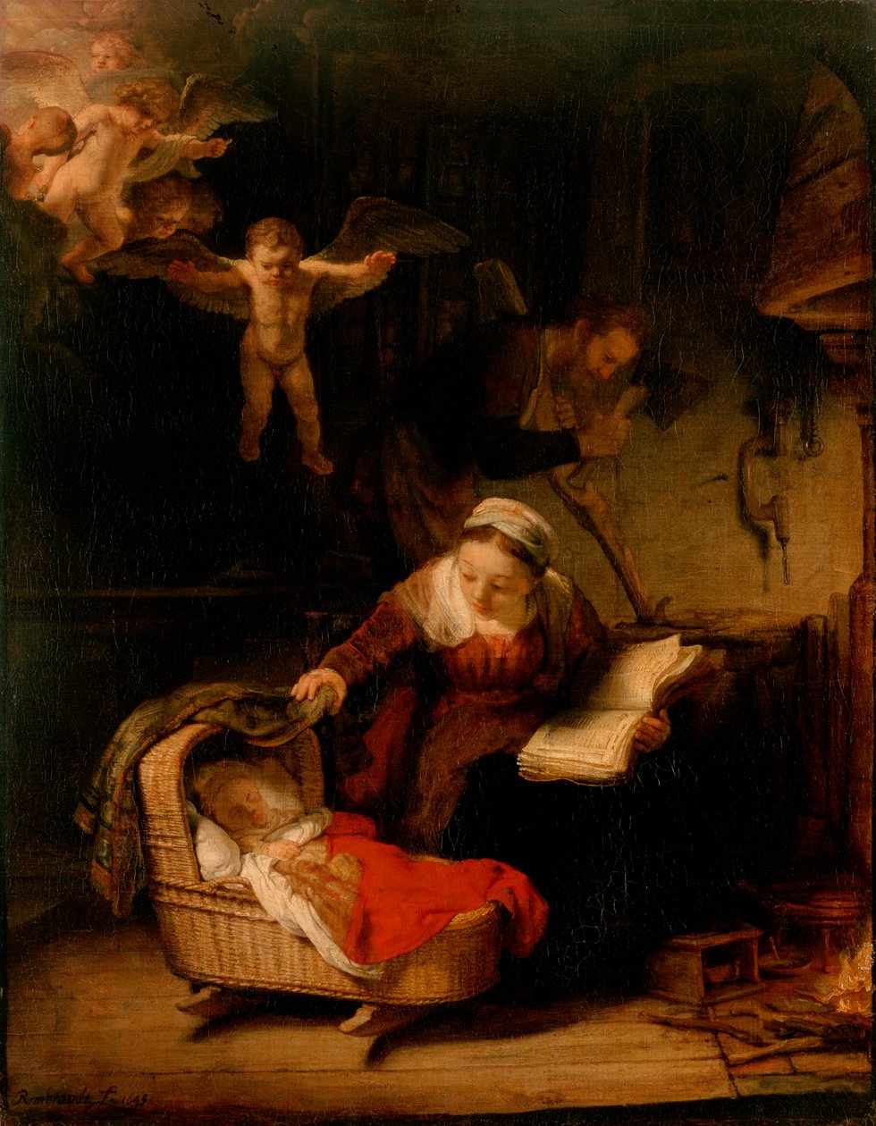 A Szent Család angyalokkal alkotó: Rembrandt van Rijn