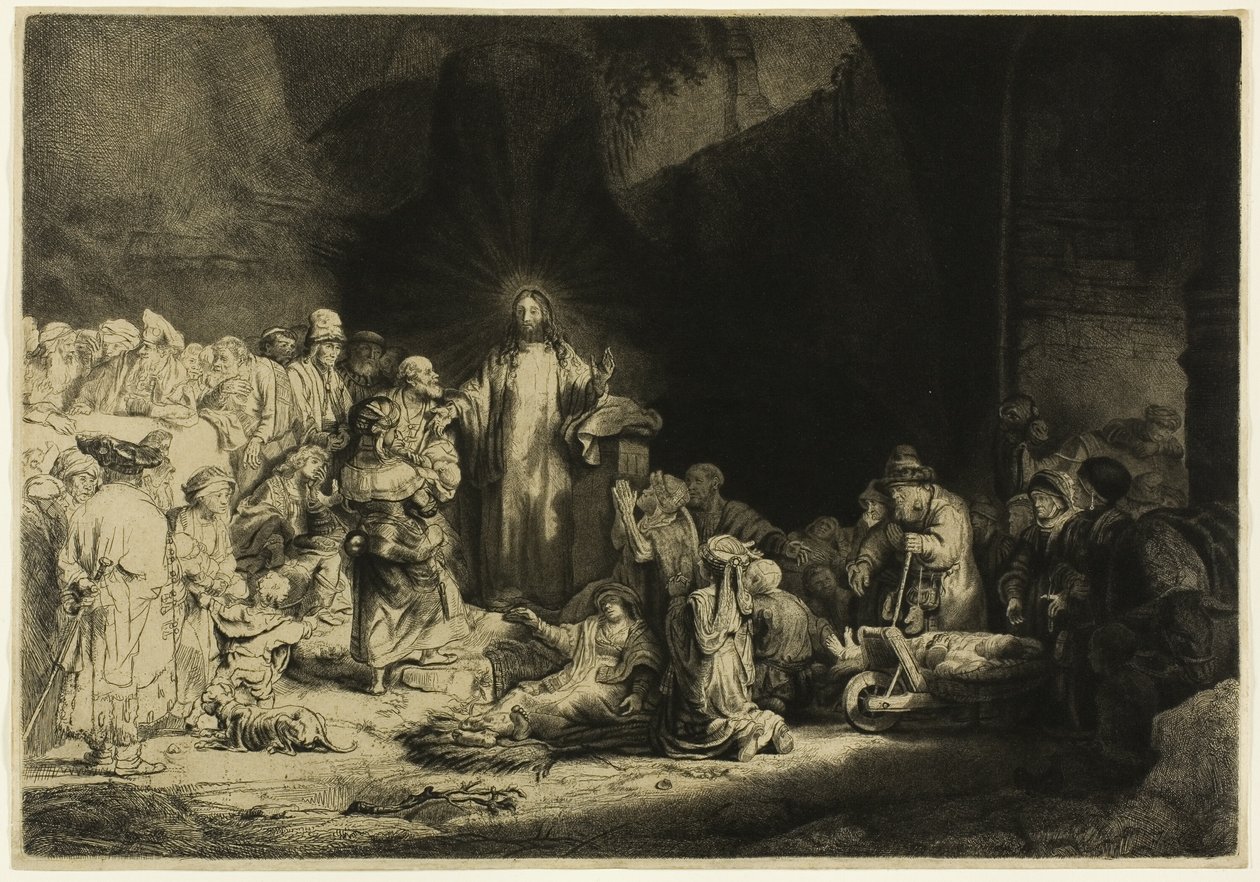 A száz guldenes nyomtatás alkotó: Rembrandt van Rijn