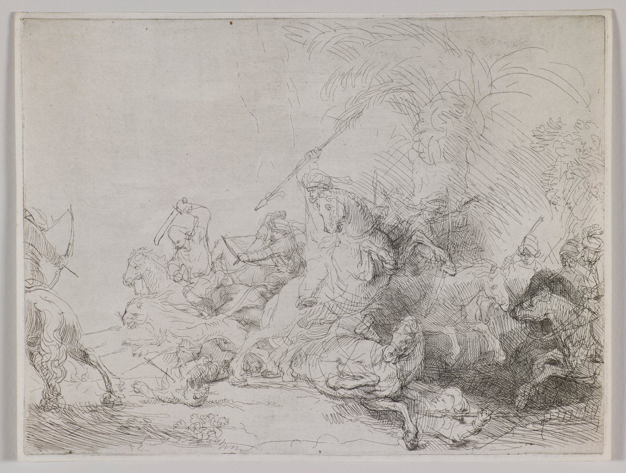 A nagy oroszlánvadászat alkotó: Rembrandt van Rijn