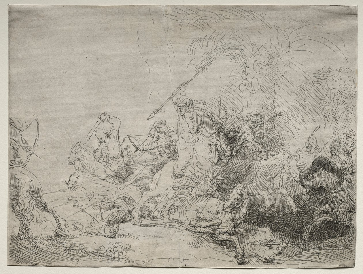 A nagy oroszlánvadászat, 1641. alkotó: Rembrandt van Rijn