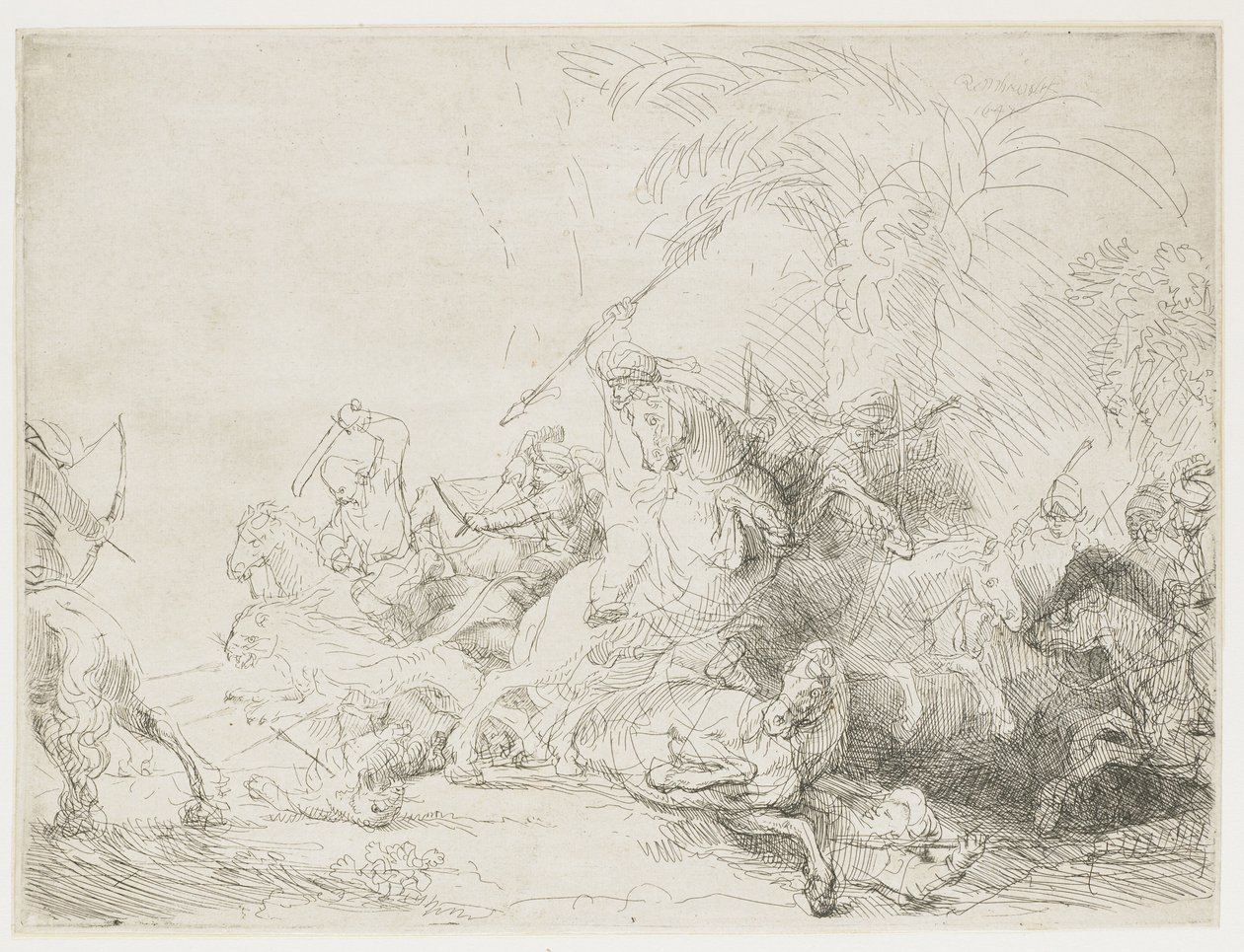A nagy oroszlánvadászat, 1641 alkotó: Rembrandt van Rijn