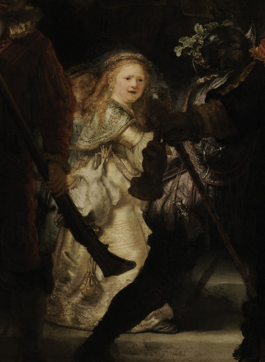 Az éjszakai őrség részlete, 1642 alkotó: Rembrandt van Rijn