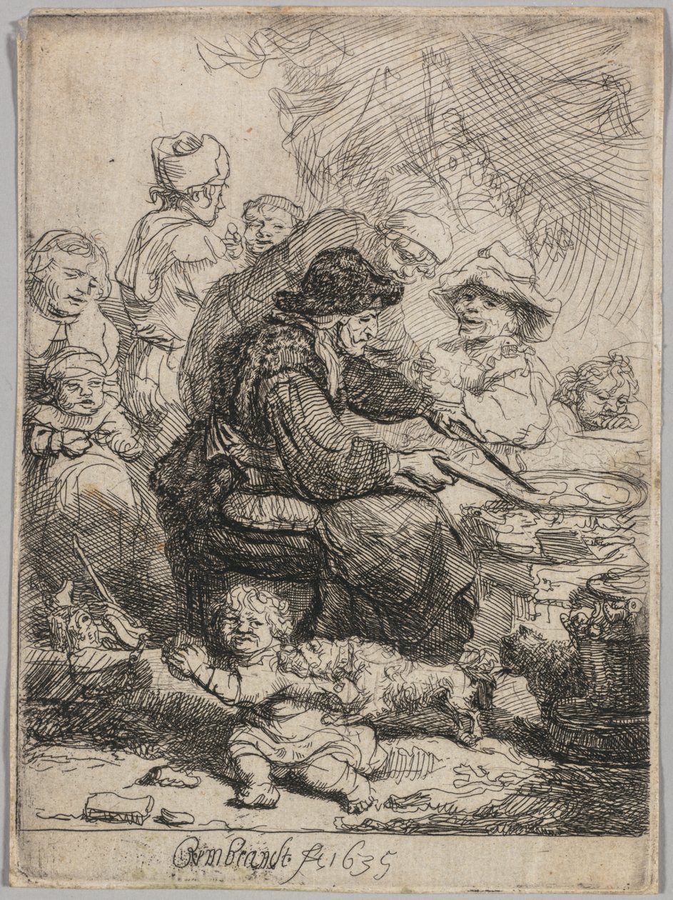 A palacsinta nő, 1635. alkotó: Rembrandt van Rijn