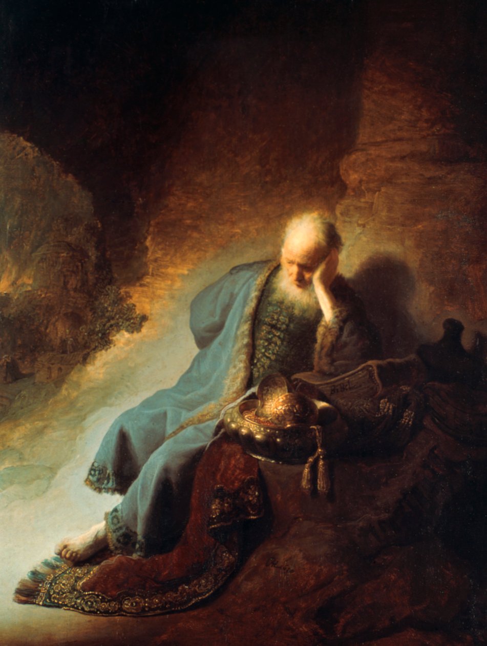 Jeremiás próféta gyászolja Jeruzsálem pusztulását, 1630 alkotó: Rembrandt van Rijn