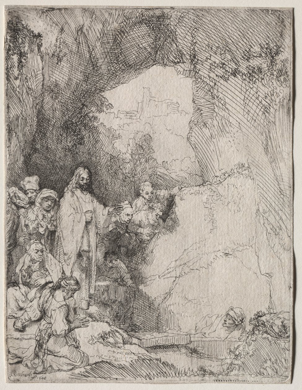 Lázár feltámasztása: Kistányér, 1642. alkotó: Rembrandt van Rijn