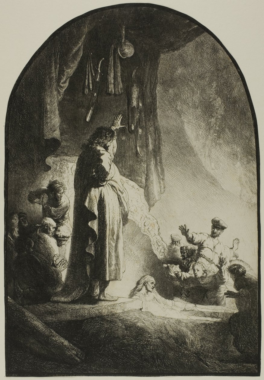 Lázár feltámasztása: A nagyobb tányér alkotó: Rembrandt van Rijn