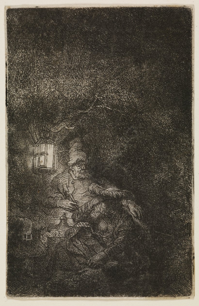 Pihenés a repülőúton (éjszakai darab) alkotó: Rembrandt van Rijn