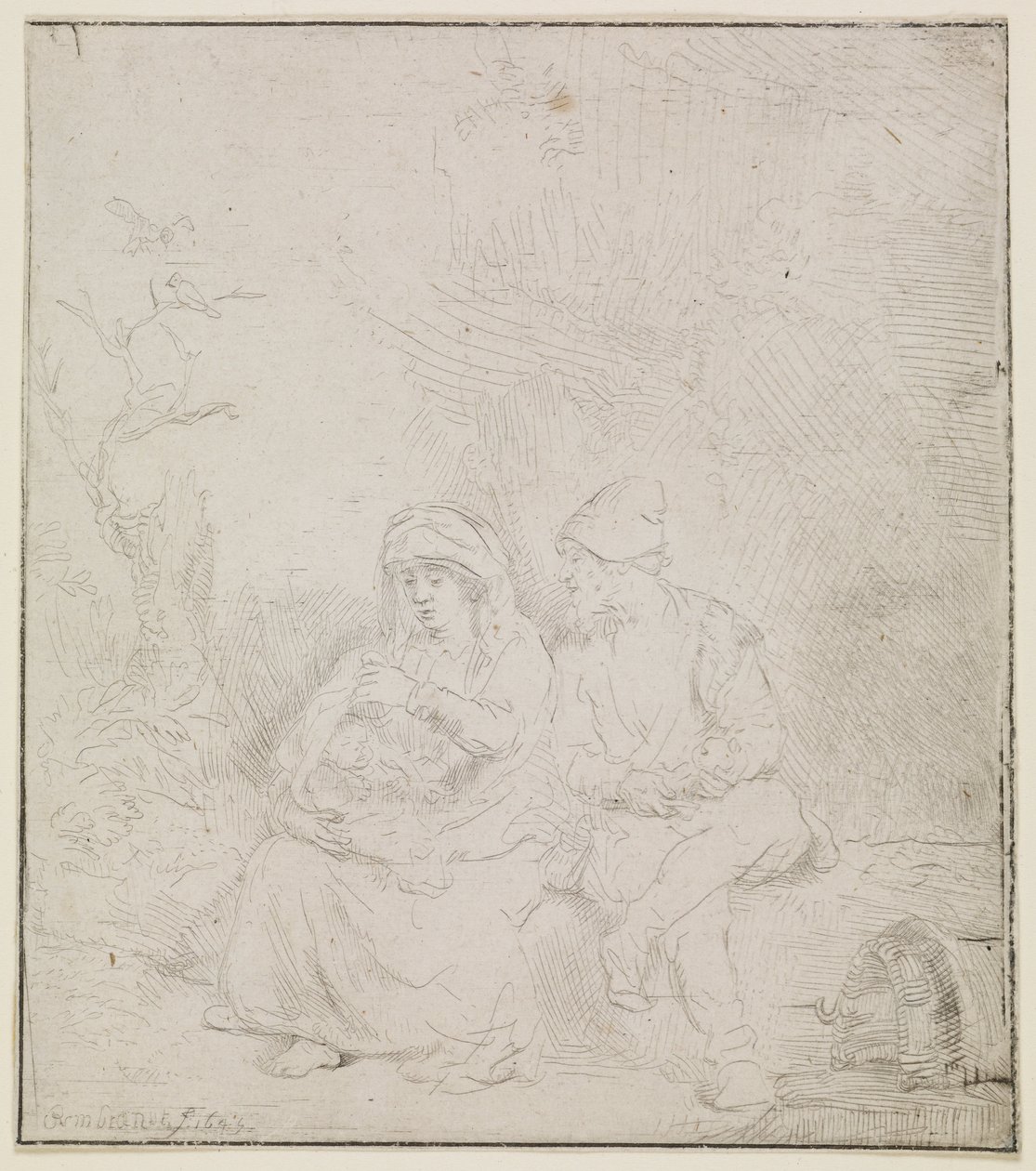 Pihenés a repülés alatt (enyhén maratott) alkotó: Rembrandt van Rijn