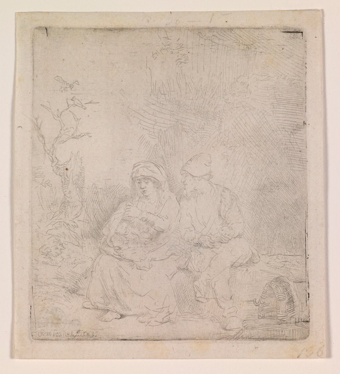 Pihenés a repülés alatt (enyhén maratott) alkotó: Rembrandt van Rijn