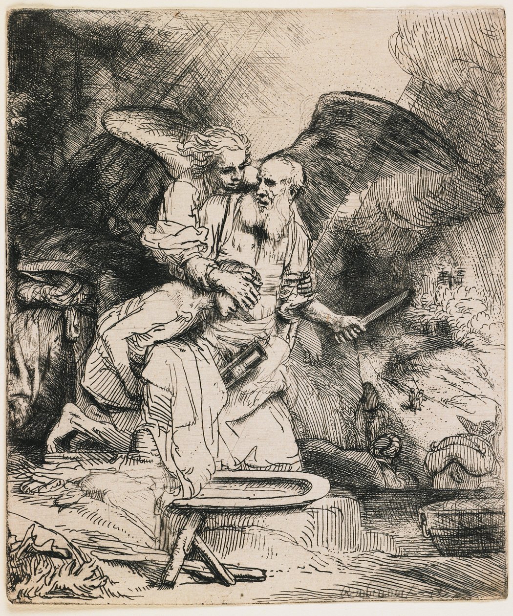 Izsák feláldozása alkotó: Rembrandt van Rijn