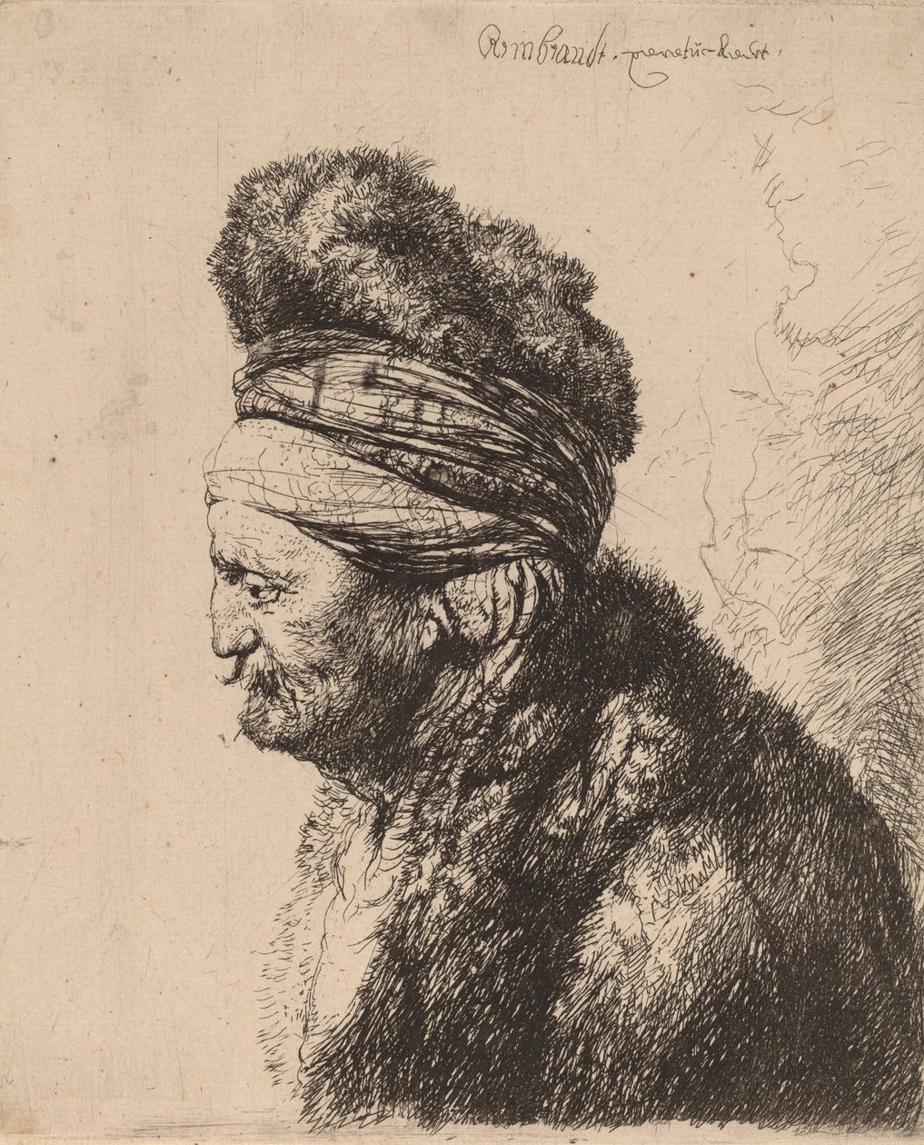 A második keleti fej, c. 1635. alkotó: Rembrandt van Rijn