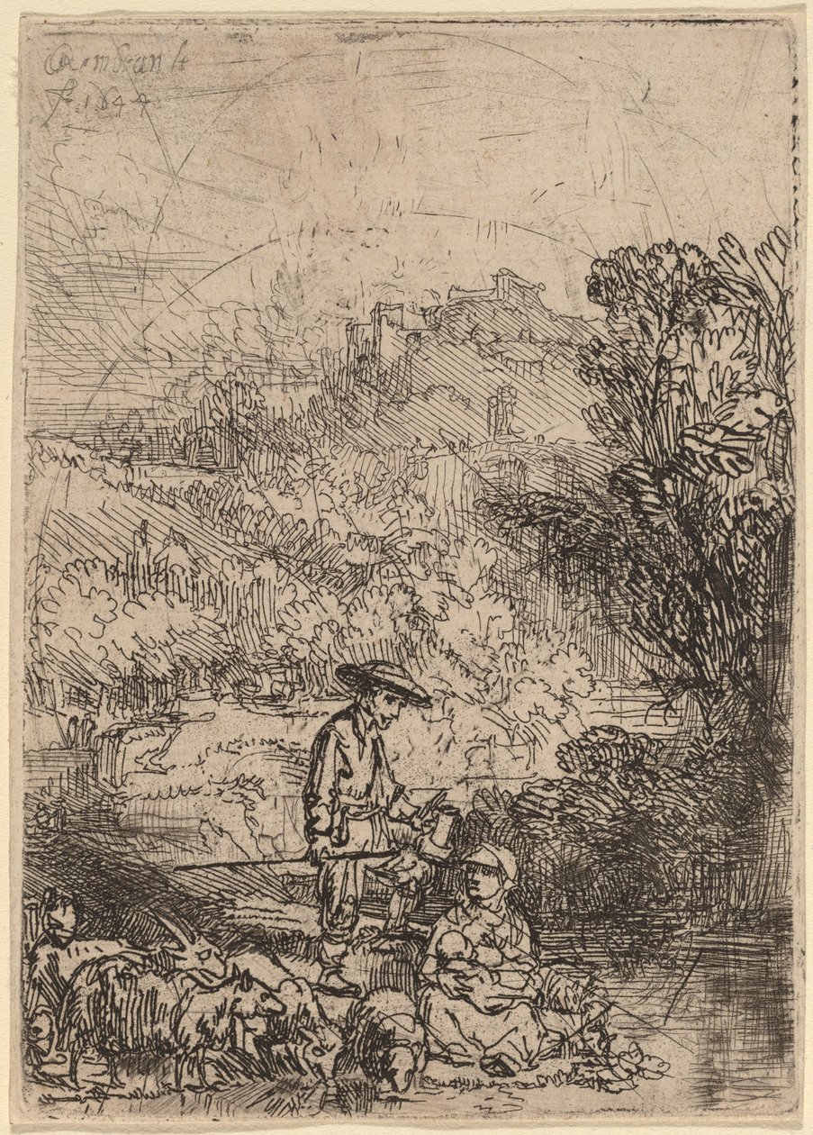 A Pásztor és családja alkotó: Rembrandt van Rijn