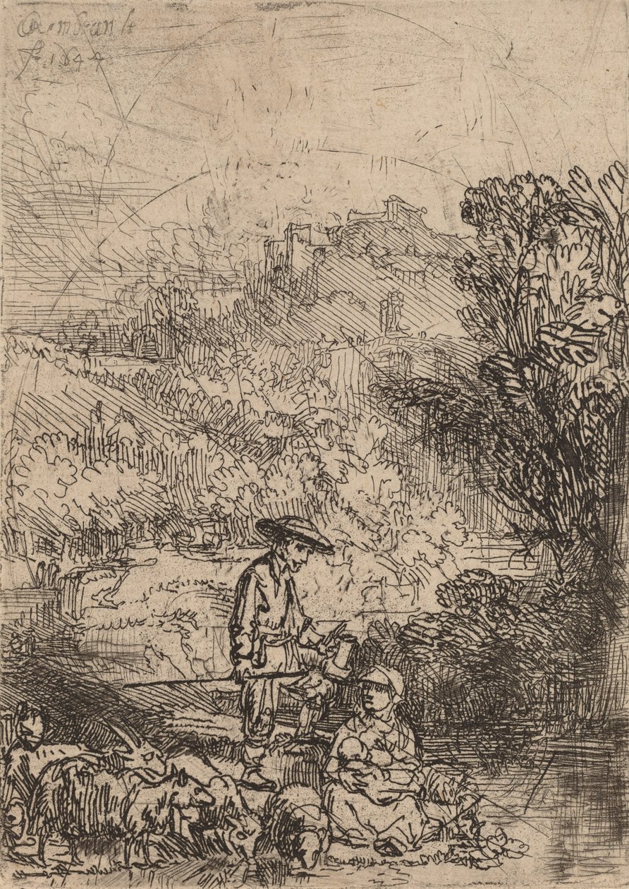 A pásztor és családja, 1644. alkotó: Rembrandt van Rijn