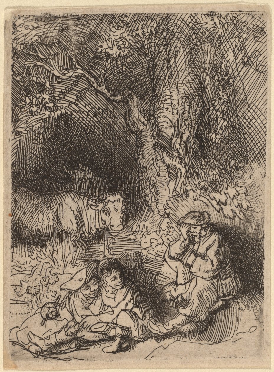 Az alvó pásztor alkotó: Rembrandt van Rijn