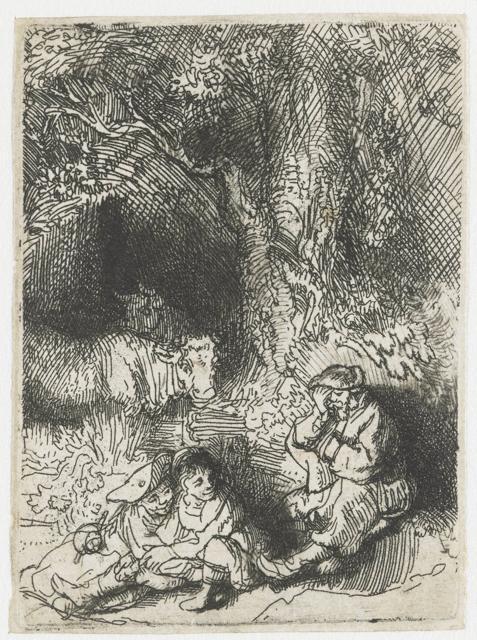 Az alvó pásztor alkotó: Rembrandt van Rijn