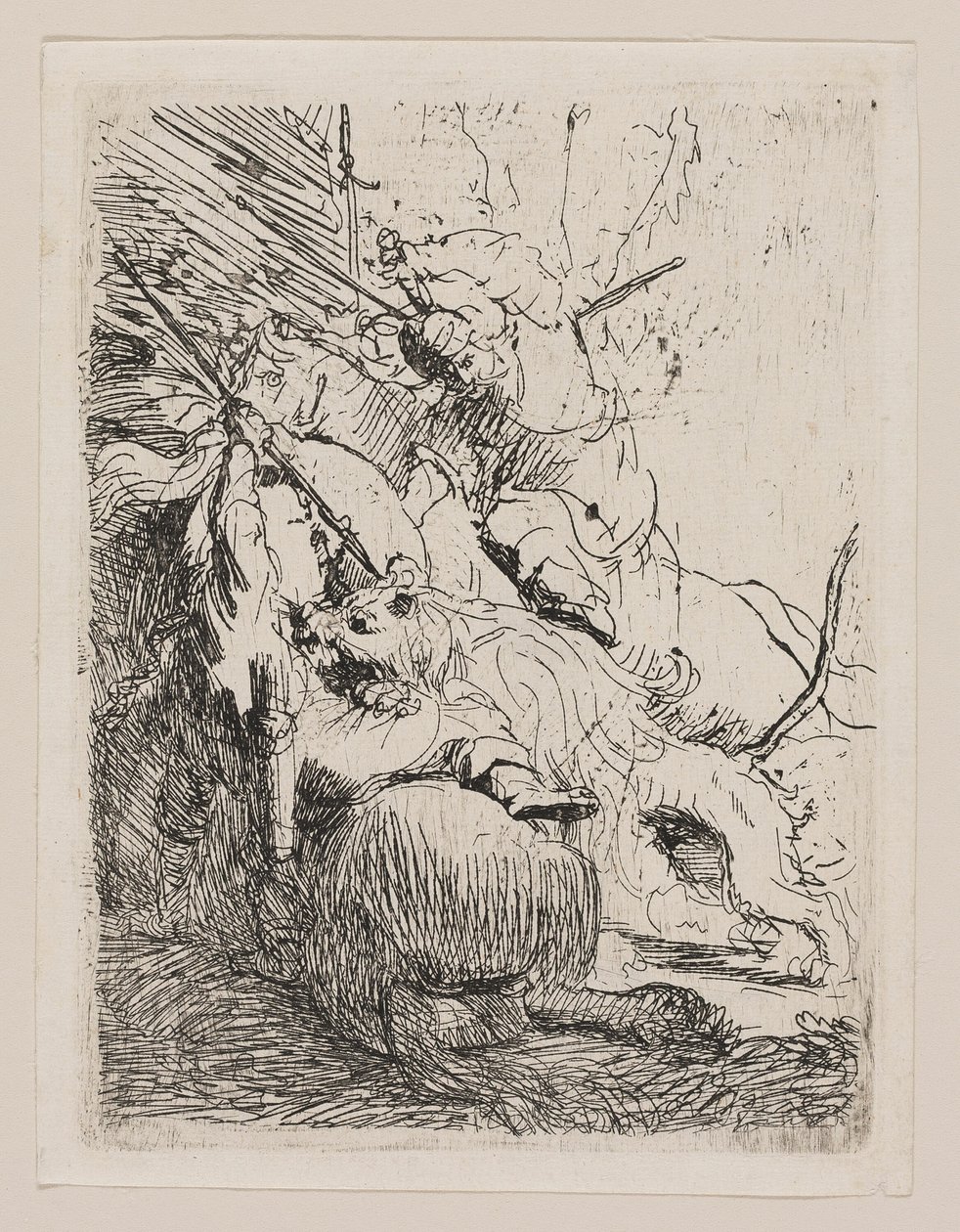 A kis oroszlánvadászat (egy oroszlánnal) alkotó: Rembrandt van Rijn