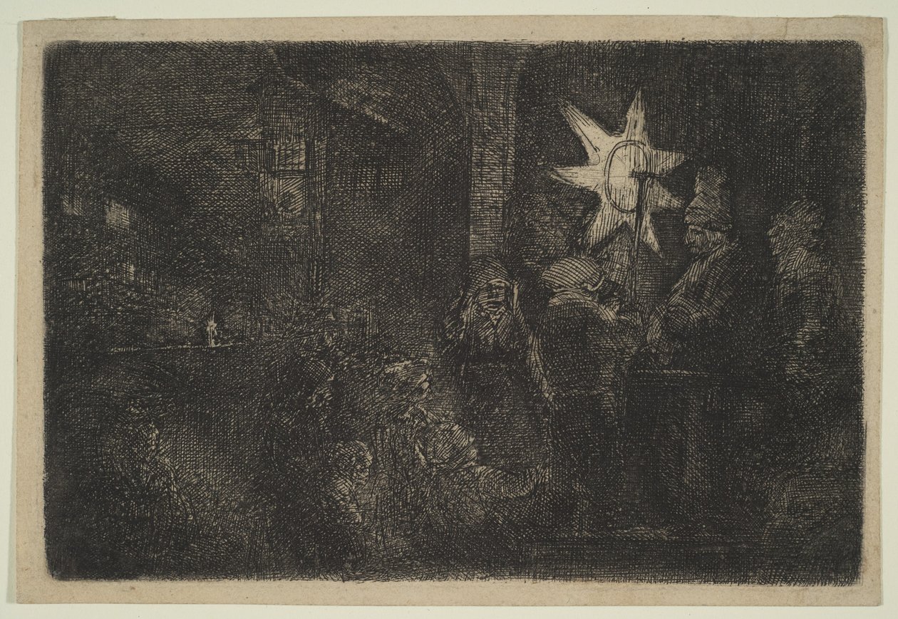 A királyok csillaga: Egy éjszakai darab, kb. 1651. alkotó: Rembrandt van Rijn
