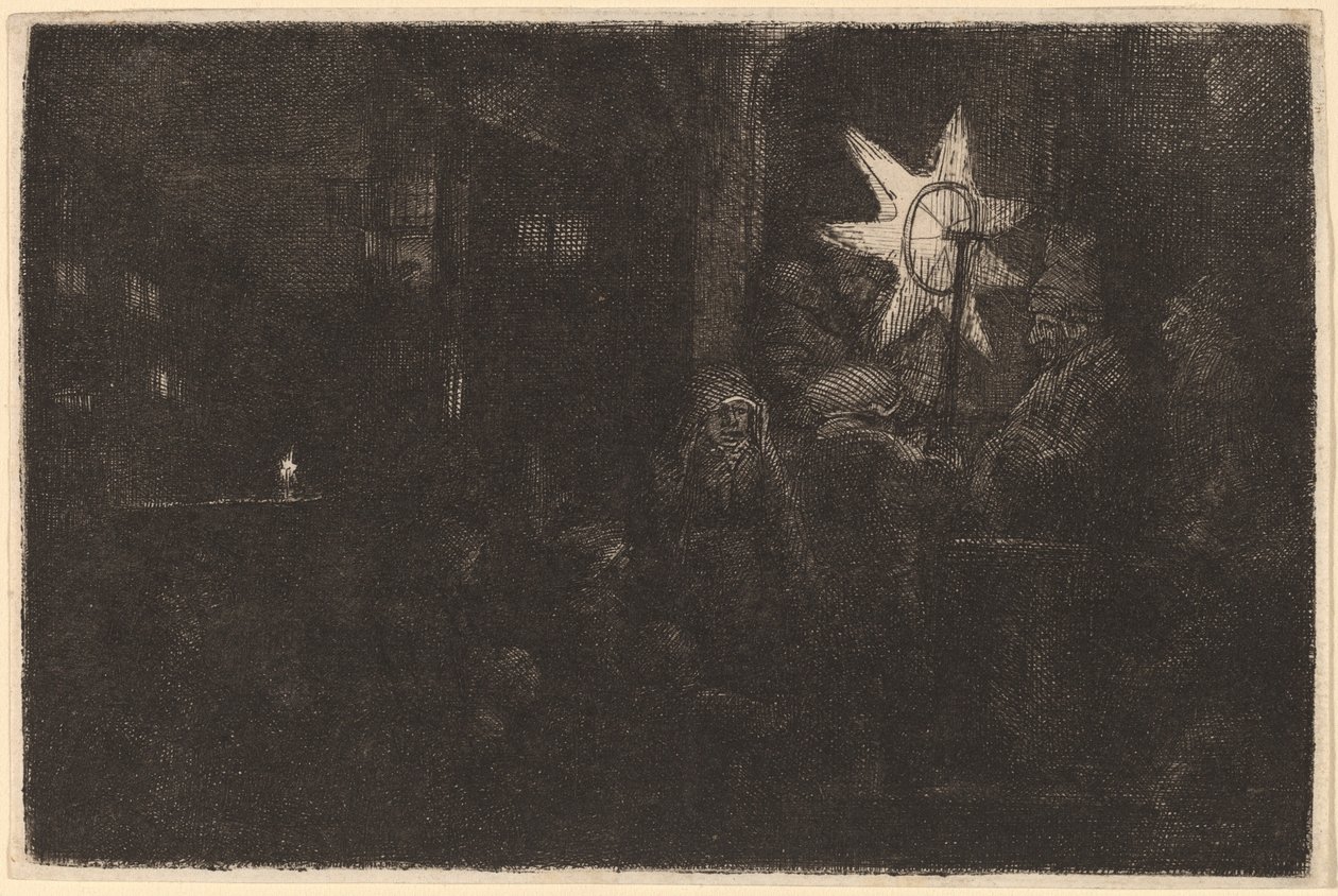 A királyok csillaga: éjszakai darab alkotó: Rembrandt van Rijn