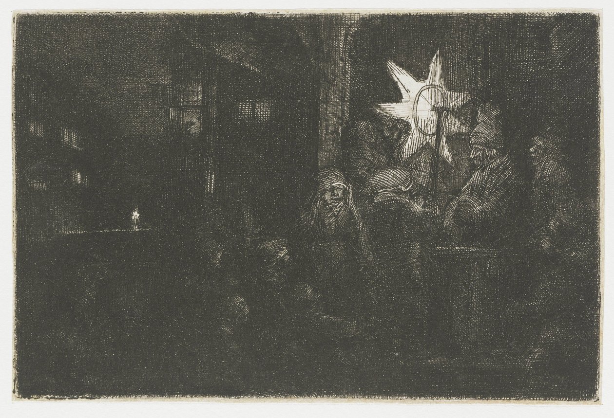 A királyok csillaga: éjszakai darab alkotó: Rembrandt van Rijn