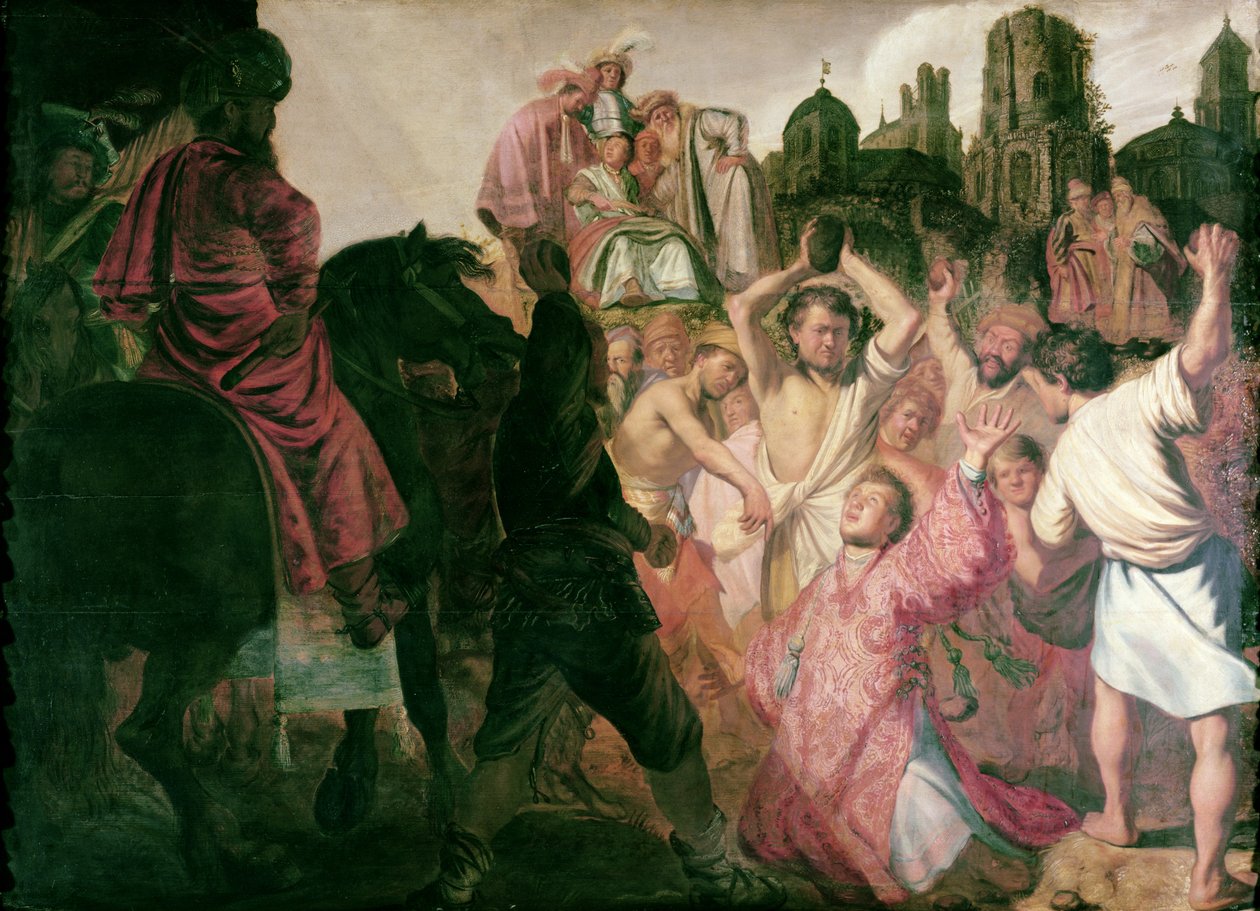 Szent István megkövezése, 1625 alkotó: Rembrandt van Rijn