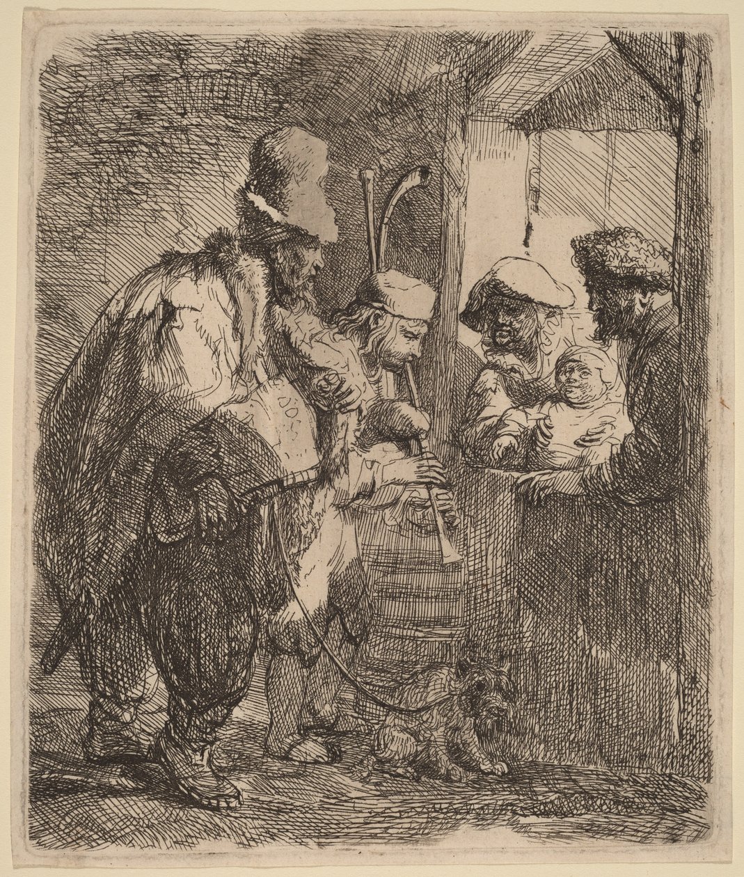 A vándorzenészek alkotó: Rembrandt van Rijn