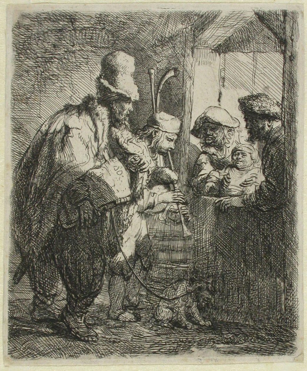 A vándorzenészek alkotó: Rembrandt van Rijn