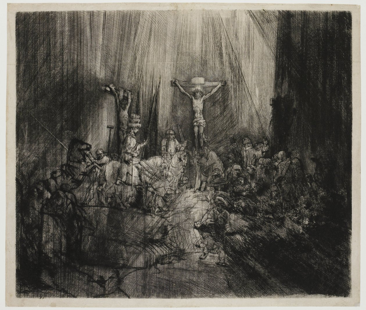A három kereszt A két tolvaj között keresztre feszített Krisztus: „A három kereszt” alkotó: Rembrandt van Rijn