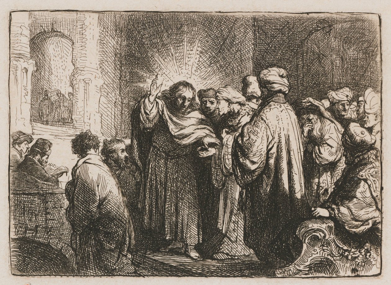A Tribute Money Az adópénz alkotó: Rembrandt van Rijn