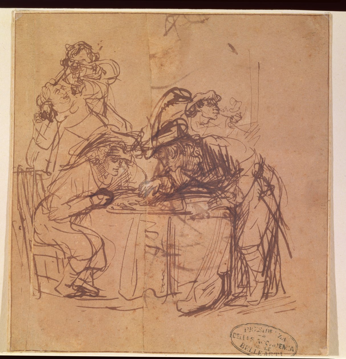 A tékozló fiú bűnei (toll és tinta, papír) alkotó: Rembrandt van Rijn