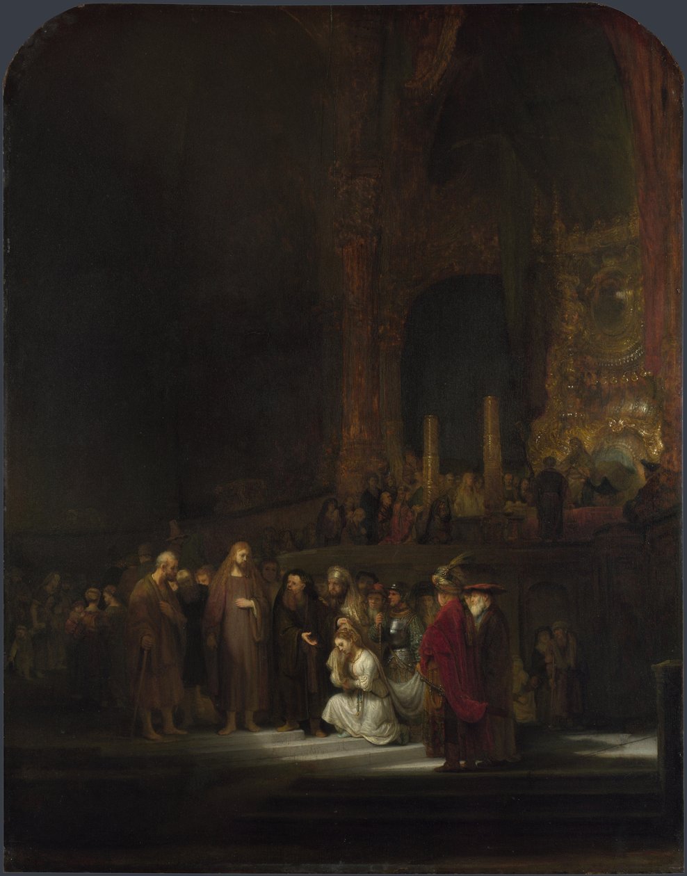 A házasságtörésben elfogott nő, 1644 alkotó: Rembrandt van Rijn