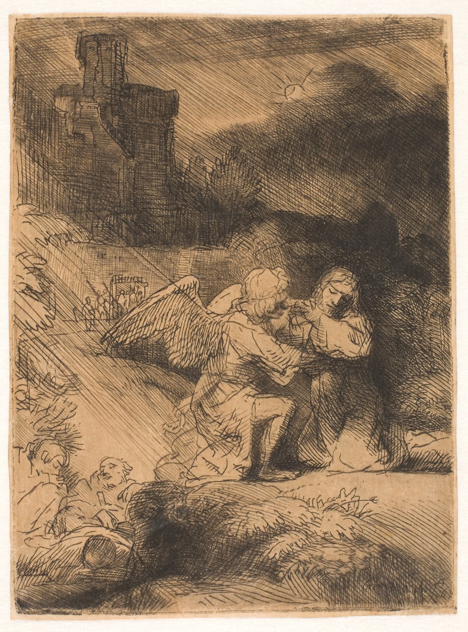 A gyötrelem a kertben alkotó: Rembrandt van Rijn