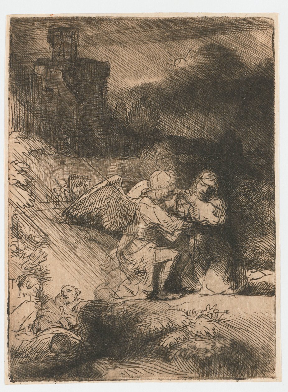 A gyötrelem a kertben alkotó: Rembrandt van Rijn