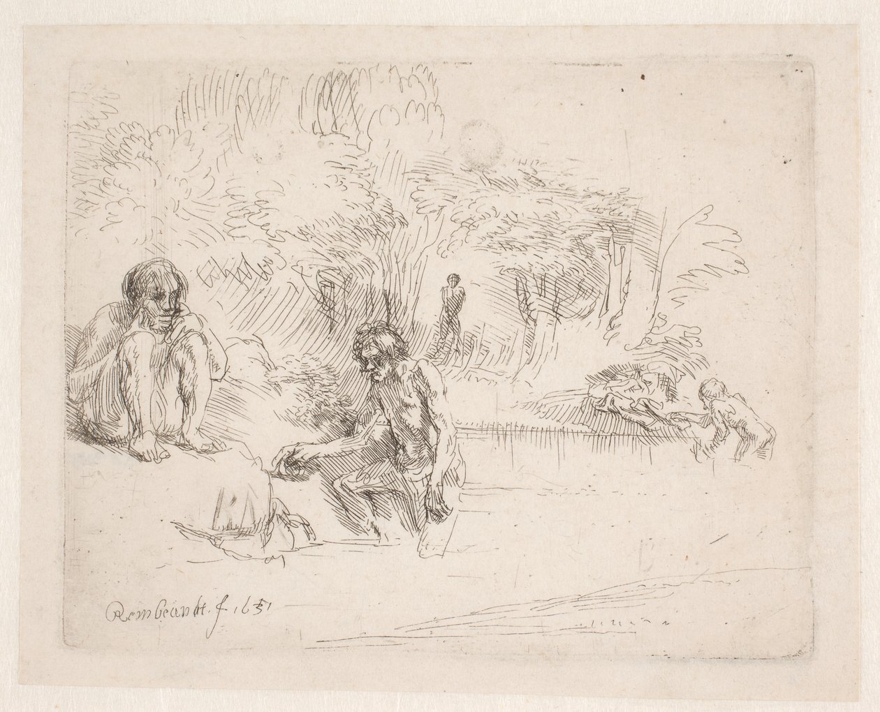 A fürdőzők alkotó: Rembrandt van Rijn