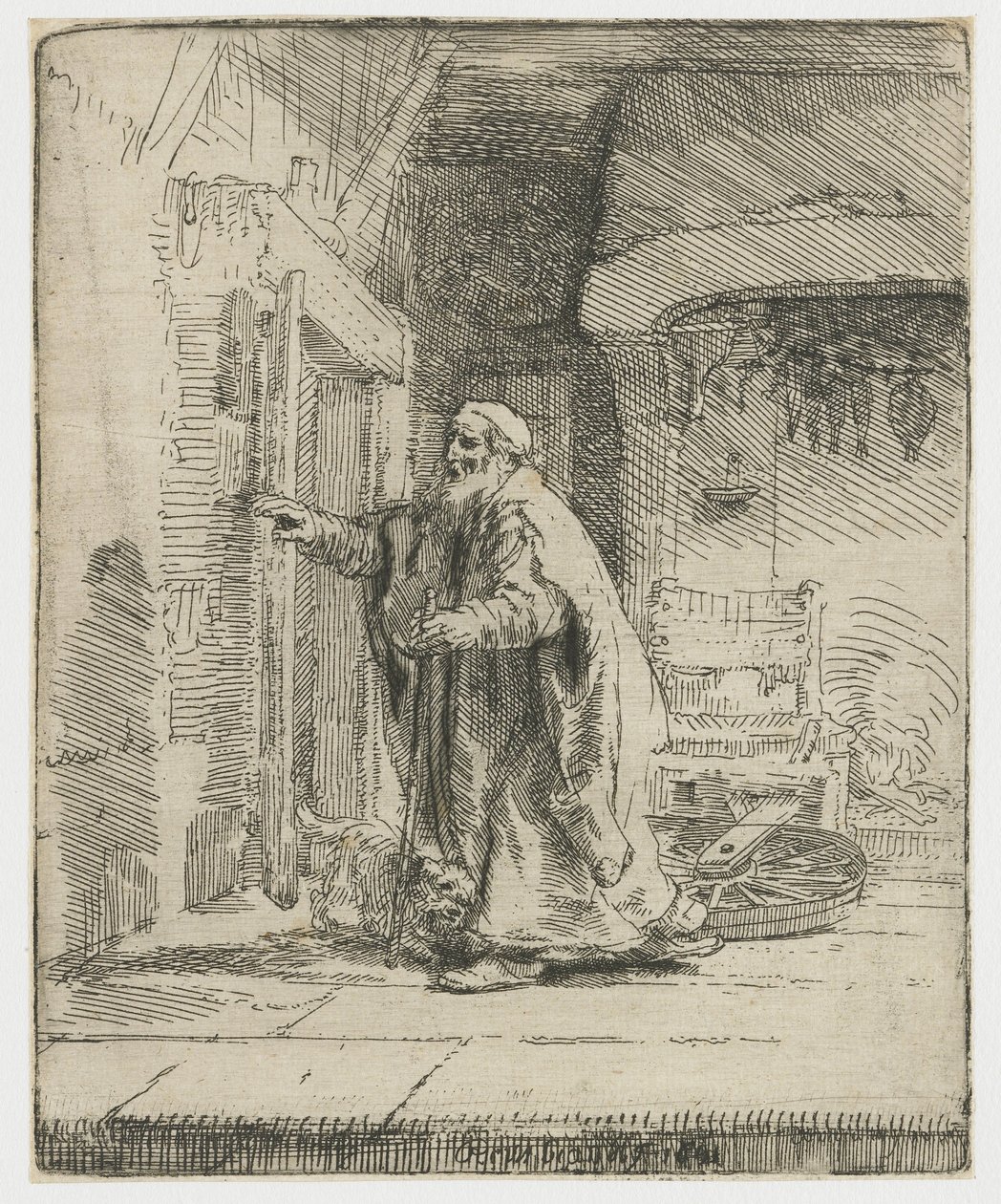 Tobit vaksága: a nagyobb tányér alkotó: Rembrandt van Rijn