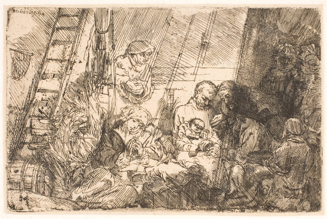 A körülmetélés (az istállóban) alkotó: Rembrandt van Rijn