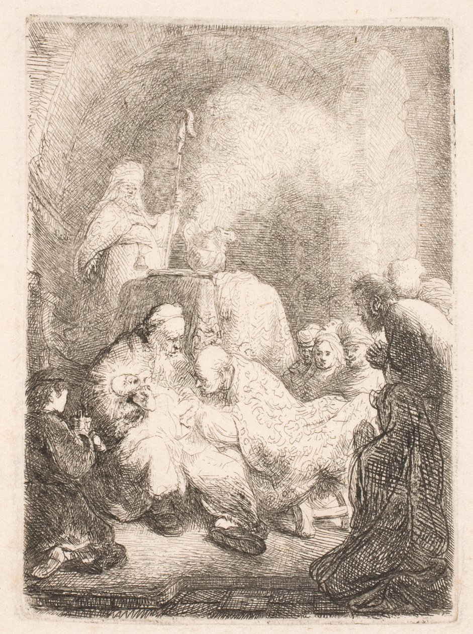 A körülmetélés: kis tányér alkotó: Rembrandt van Rijn