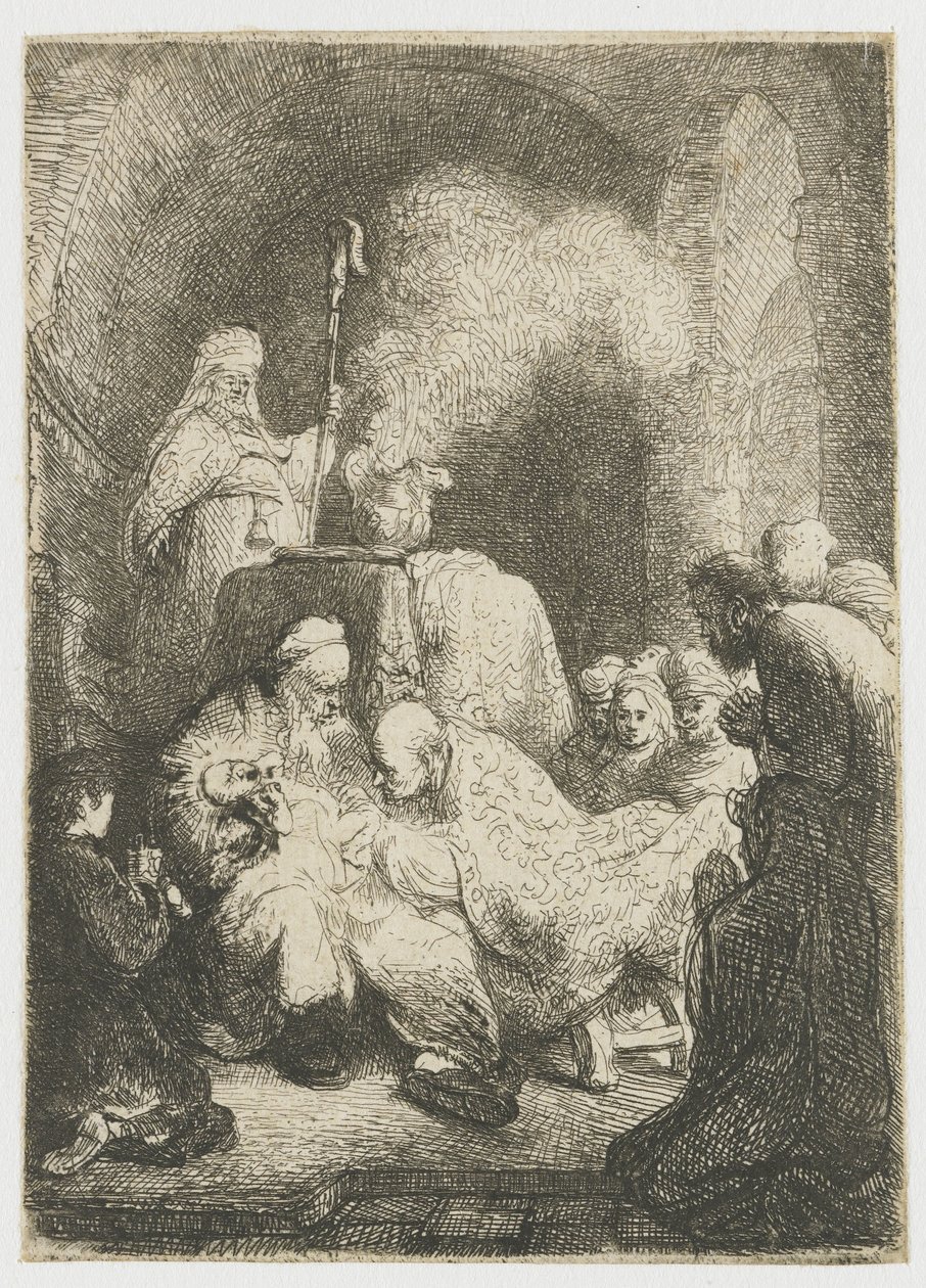 A körülmetélés: kis tányér alkotó: Rembrandt van Rijn
