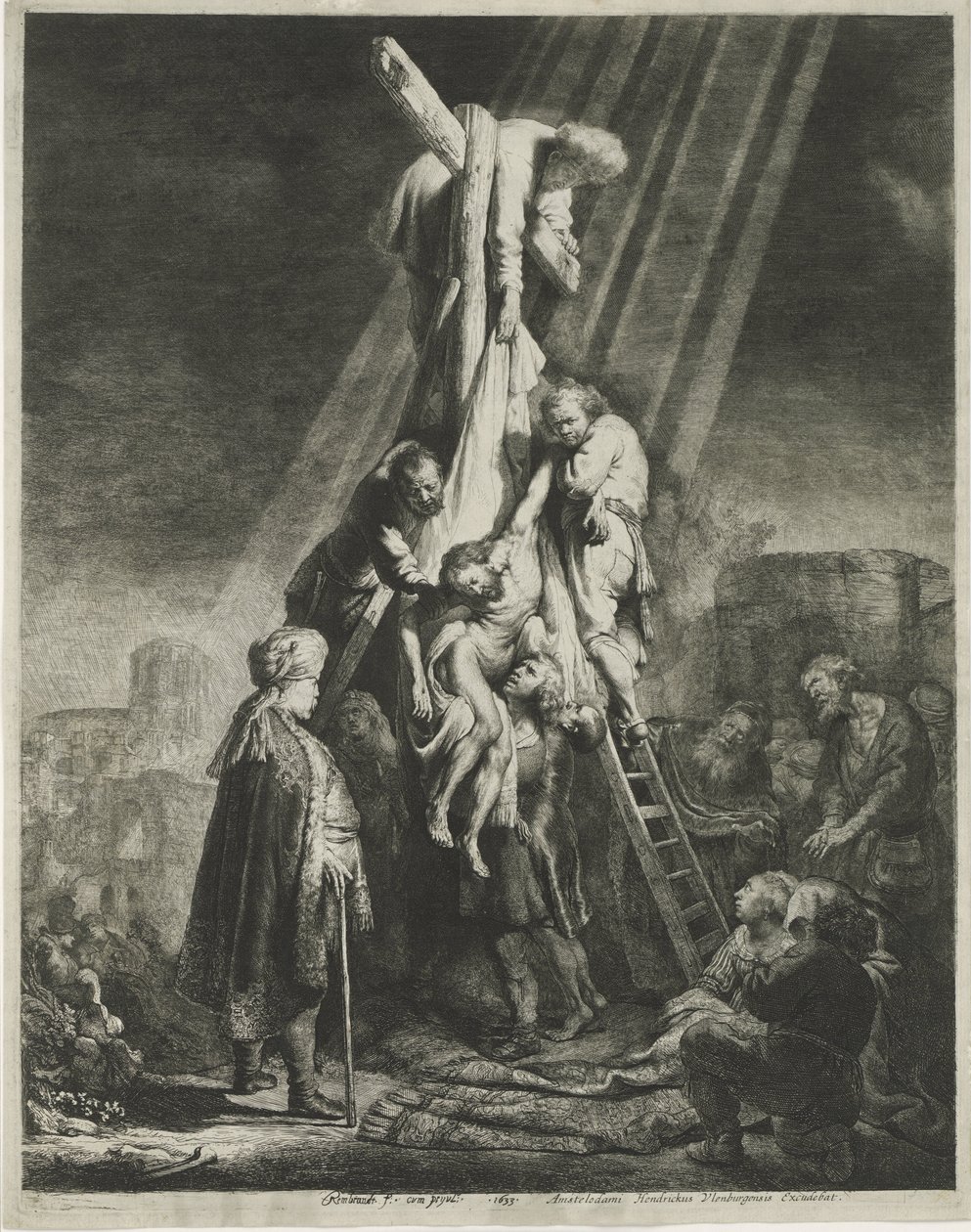Leszállás a keresztről: második lemez alkotó: Rembrandt van Rijn