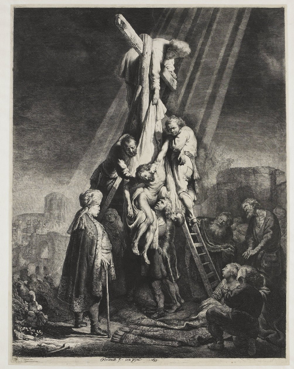 Leszállás a keresztről: második lemez alkotó: Rembrandt van Rijn