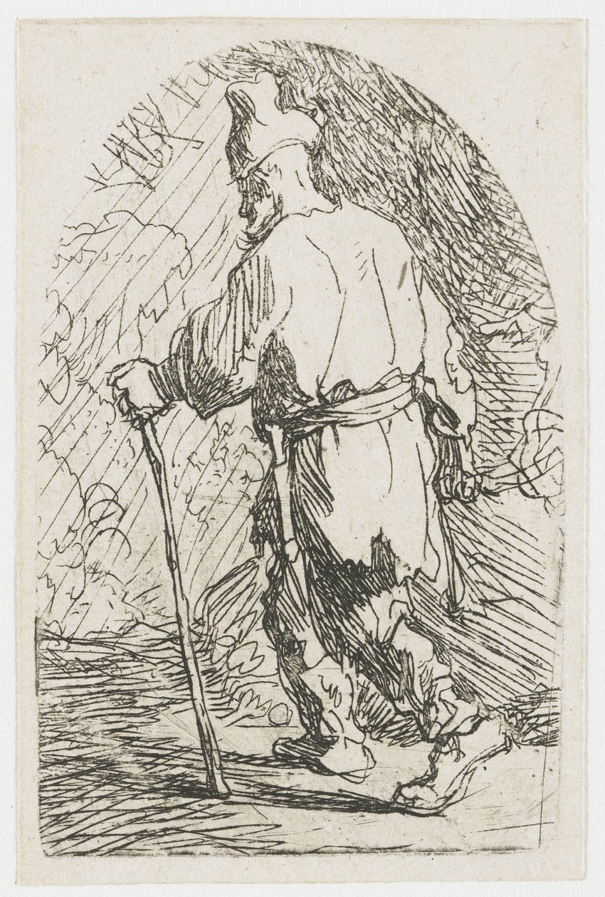 A menekülés Egyiptomba: vázlat: Szent József alkotó: Rembrandt van Rijn