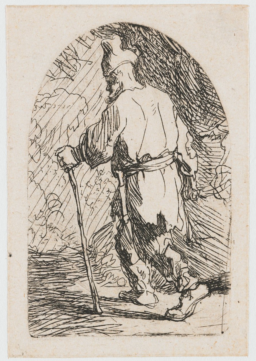 A menekülés Egyiptomba: vázlat: Szent József alkotó: Rembrandt van Rijn