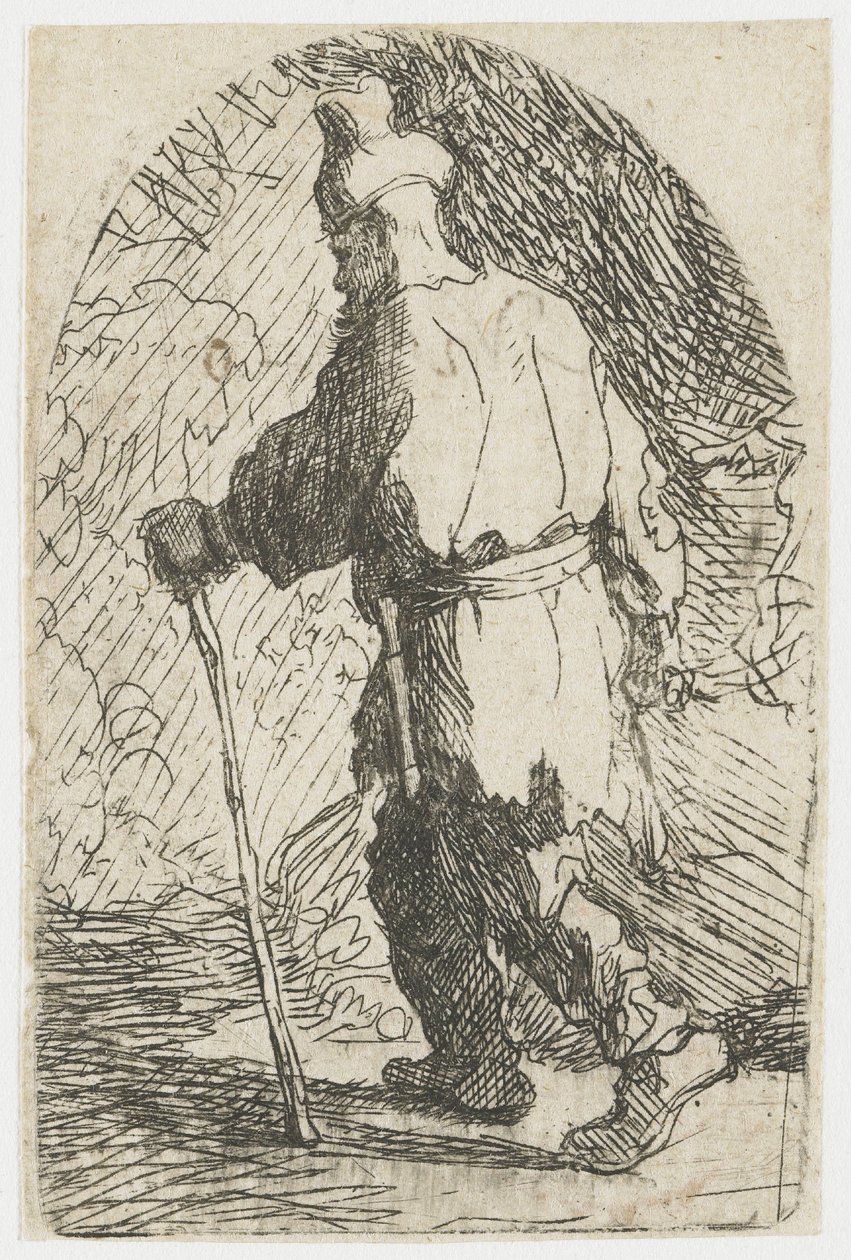A menekülés Egyiptomba: vázlat: Szent József alkotó: Rembrandt van Rijn