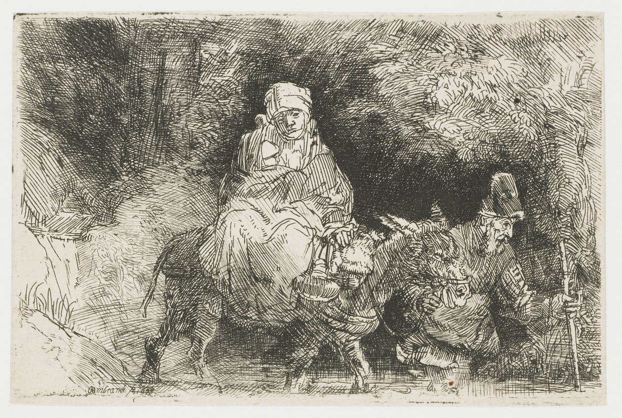 Egy patakon átkelve Egyiptomba alkotó: Rembrandt van Rijn
