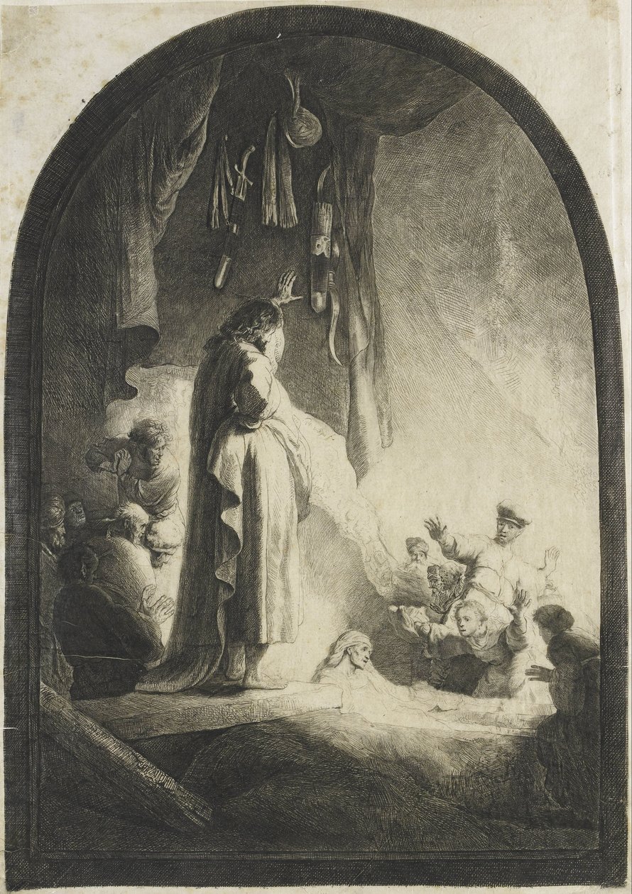 Lázár feltámasztása: a nagyobb tányér alkotó: Rembrandt van Rijn