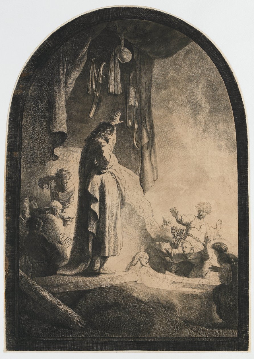 Lázár feltámasztása: a nagyobb tányér alkotó: Rembrandt van Rijn