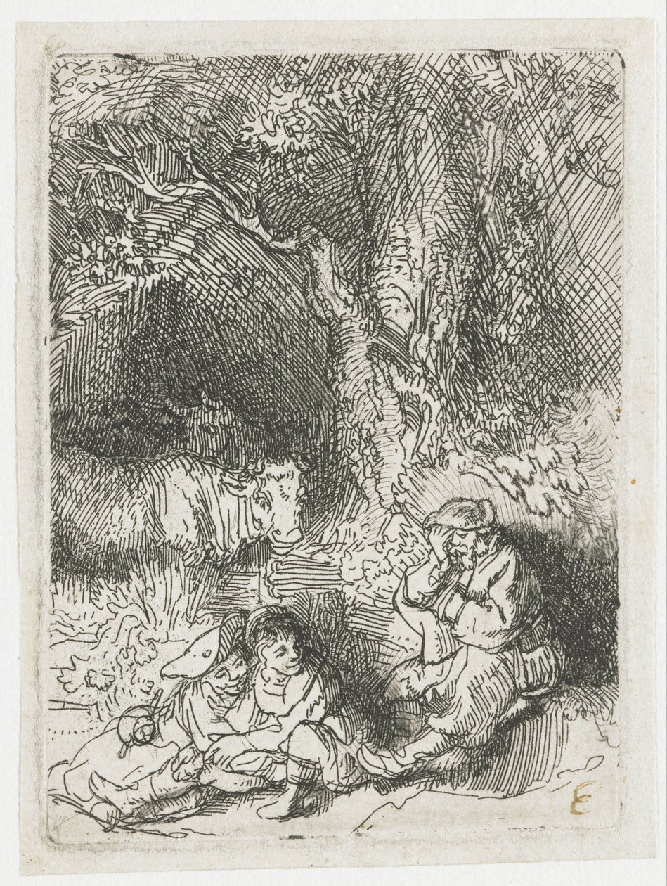 Az alvó pásztor alkotó: Rembrandt van Rijn