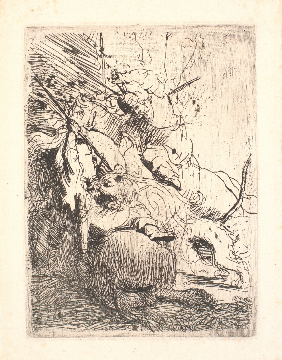 A kis oroszlánvadászat (egy oroszlánnal) alkotó: Rembrandt van Rijn
