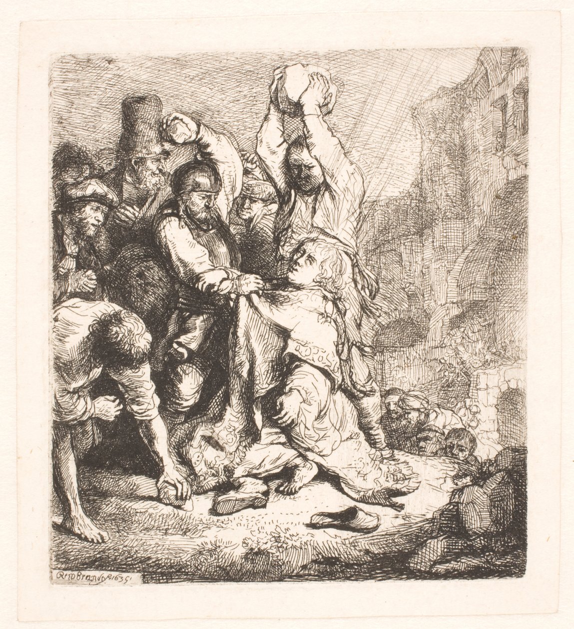 S. István megkövezése alkotó: Rembrandt van Rijn
